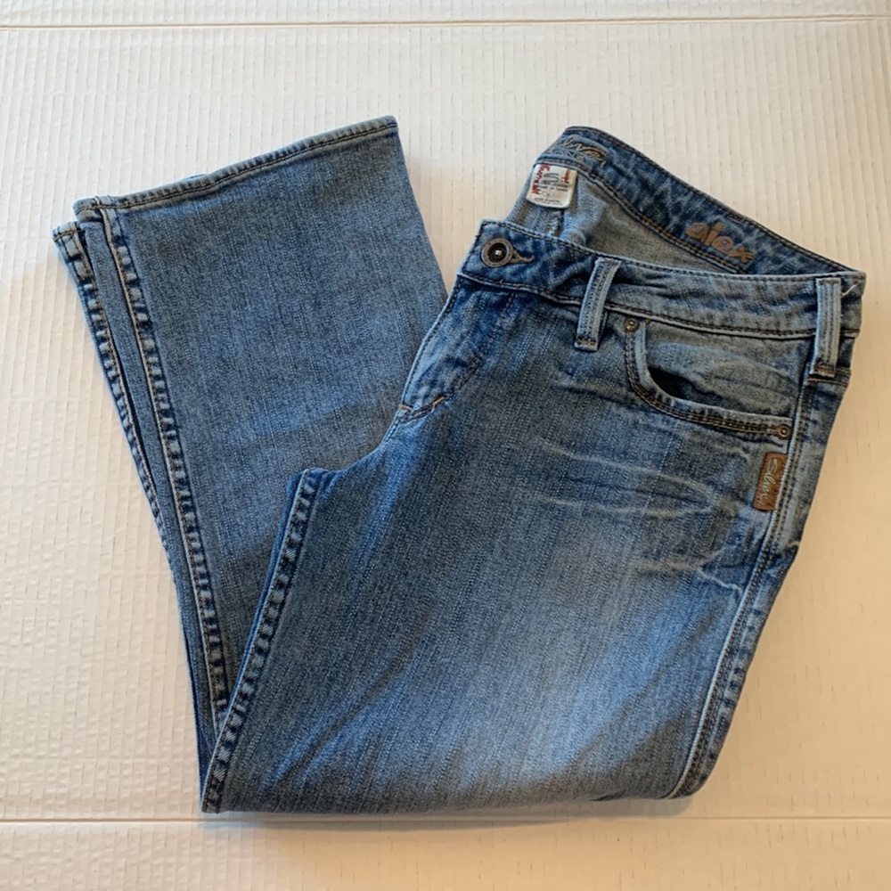 Silver Jeans Alex Capri Denim Acid Wash Capris Size 30